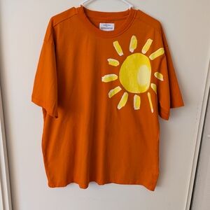 Nordstrom By Christina Martinez Womens Large Orange Sun T-shirt Summer Colorful
